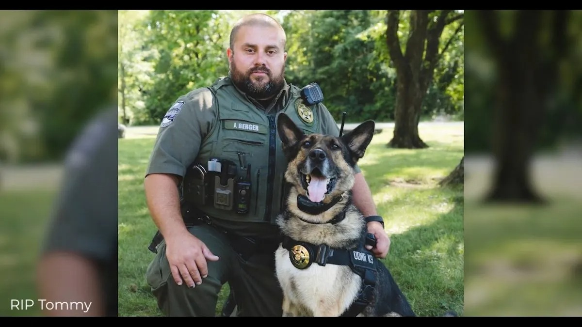 Polizeihund mit seinem zweibeinigen Kollegen