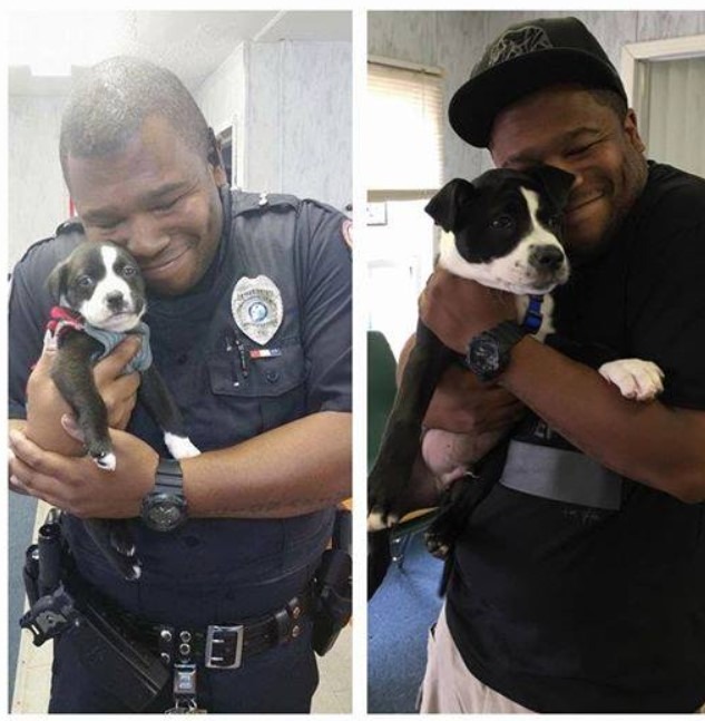 Polizist mit seinem Hund